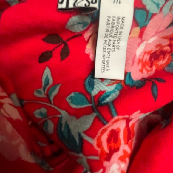 New with Tags-Free Press Clothing  Red Floral Sun Dress - Picture 6 of 7